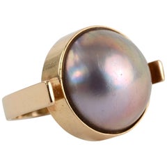 Betty Cooke Mabe Pearl Gold Ring