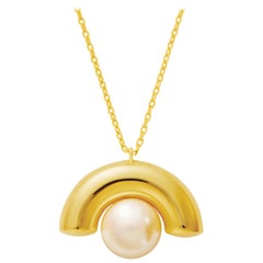 18 Carat yellow Gold Anneal Pearl Necklace