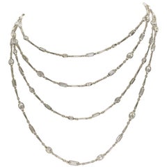 18.77 Carat Diamonds by the Yard Platinum Chain Necklace