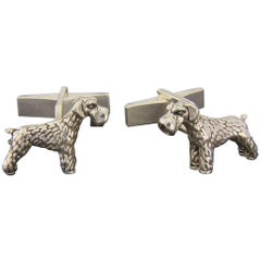 Schnauzer Cufflinks in Sterling Silver