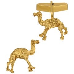 Camel Cufflink in Sterling Silver with 18 Karat Gold Vermeil