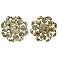 Georgian Rose Cut Diamond Button Earrings
