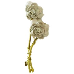 Tiffany & Co. Enameled Rose Brooch