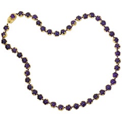 1982 Charles de Temple, Amethyst Bead and Gold Necklace