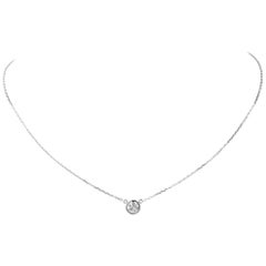Solitaire Diamond by the Yard 18 Karat Gold Pendant Necklace