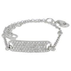 0.60 Carat GVS Round Diamonds Pave Bracelet /Chain Bracelet 18K White Gold