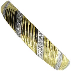 Gold and Diamond Bangle Bracelet