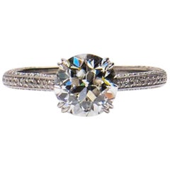 1.94 carat Old Euro cut Diamond Engagement Ring