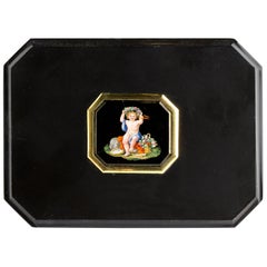 Micromosaic Onyx Paperweight, Signed Barberi, Italy, 1783-1857