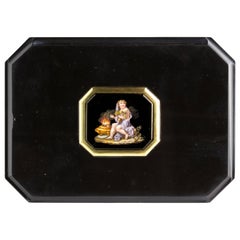 Micromosaic Onyx Paperweight, Signed Barberi, Italy, 1783-1857