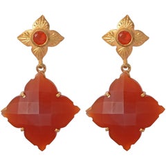 Emma Chapman Carnelian Statement Gold Plate Earrings