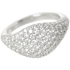 Petite Pavé Pinky Diamond Ring 18 Karat White Gold