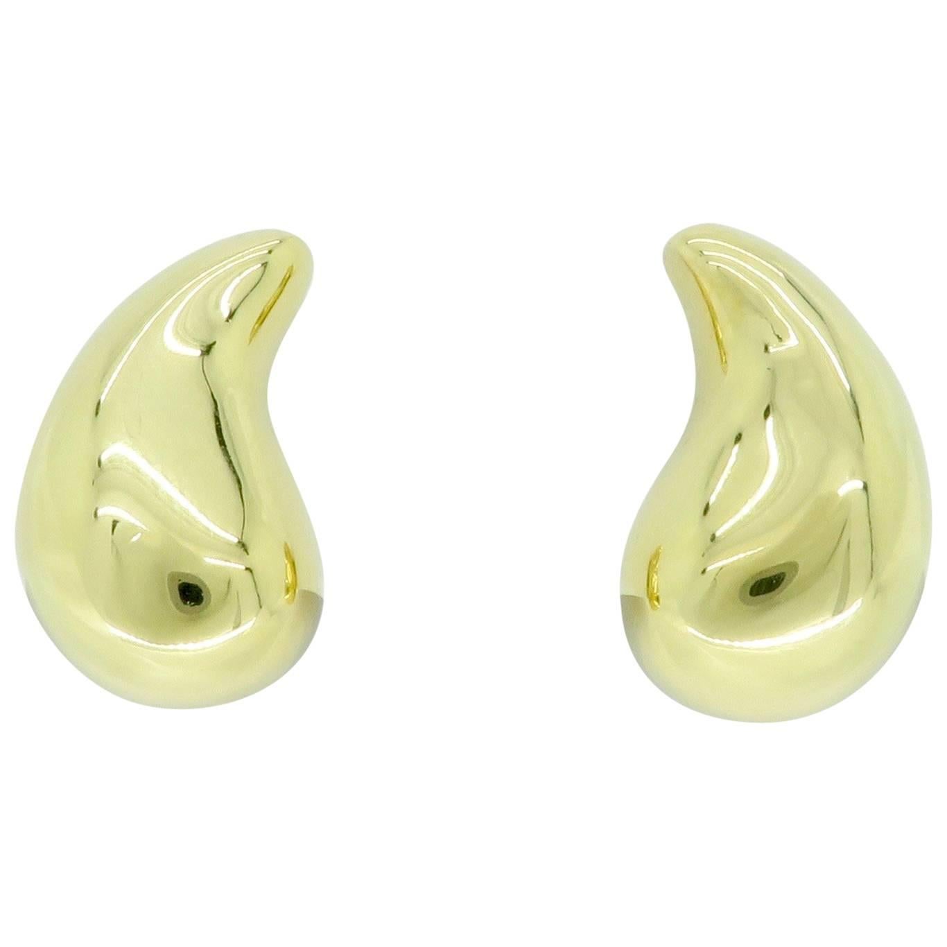 Tiffany & Co. Elsa Peretti Tear Drop Earrings in 18 Karat Gold