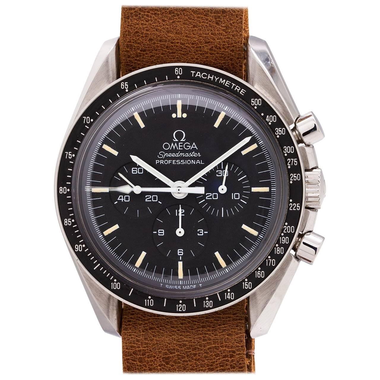 Omega stainless steel Speedmaster Moon Tritium manual wristwatch, circa 1991