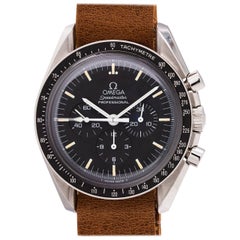 Used Omega stainless steel Speedmaster Moon Tritium manual wristwatch, circa 1991