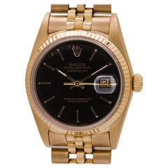 Vintage Rolex Yellow Gold Datejust Self Winding Wristwatch Ref 16018, circa 1986