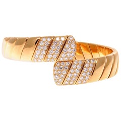 Cartier Diamond Gold Cuff Bracelet