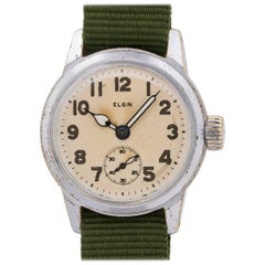 Vintage Elgin Base Metal Military Manual Wristwatch, circa WWII