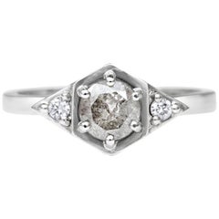Rachel Boston Platinum Grey Salt and Pepper Diamond Engagement Ring