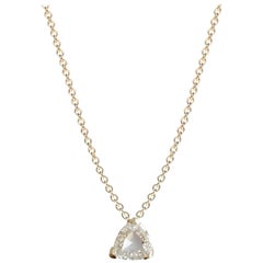 Trillion Rose Cut Diamond Pendant Necklace