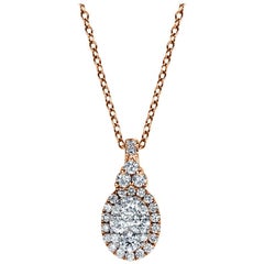 Mark Broumand 0.50 Carat Round Brilliant Cut Diamond Pendant in 14 Karat Gold