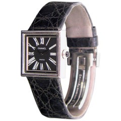 Chanel Vintage Crocodile Leather Watch "Acier Etanche" Wristwatch