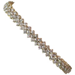 Picchiotti Bracelet à trois rangées de diamants en or jaune 18 carats