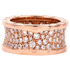 Bvlgari B.zero1 Bulgari Ring in 18 Karat Rose mit Pavé-Diamanten besetzt