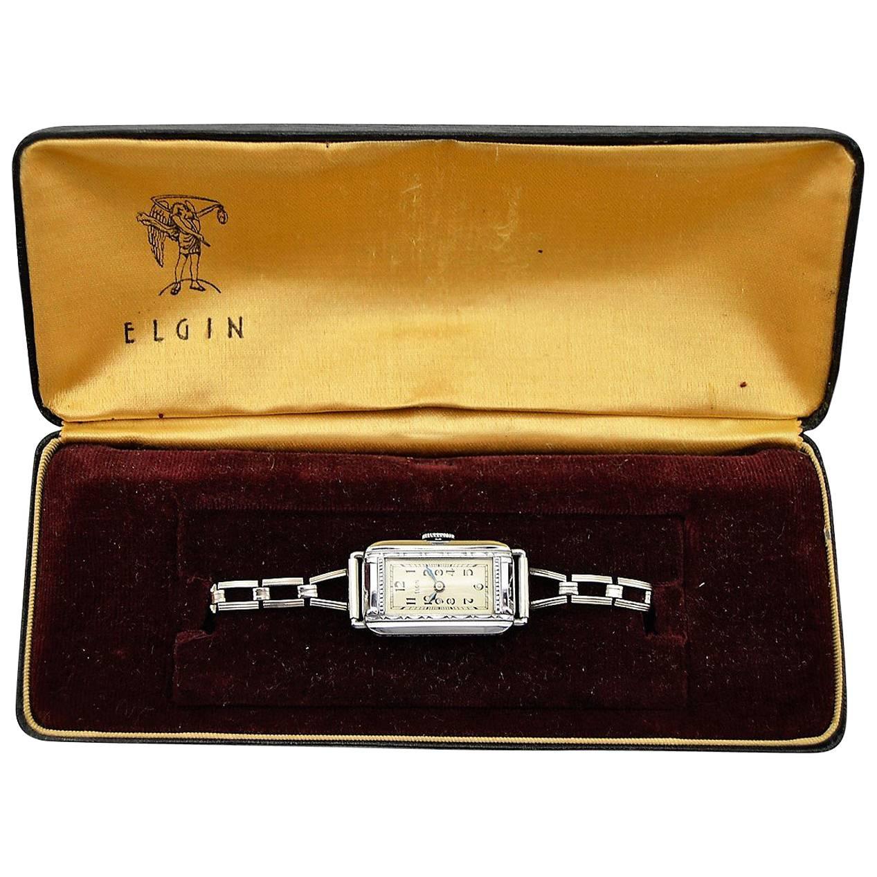 Elgin Ladies Stainless Steel Manual Bracelet Wristwatch, circa 1933