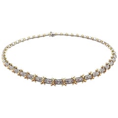 Tiffany & Co. Jean Schlumberger Collier X en platine et or jaune avec diamants