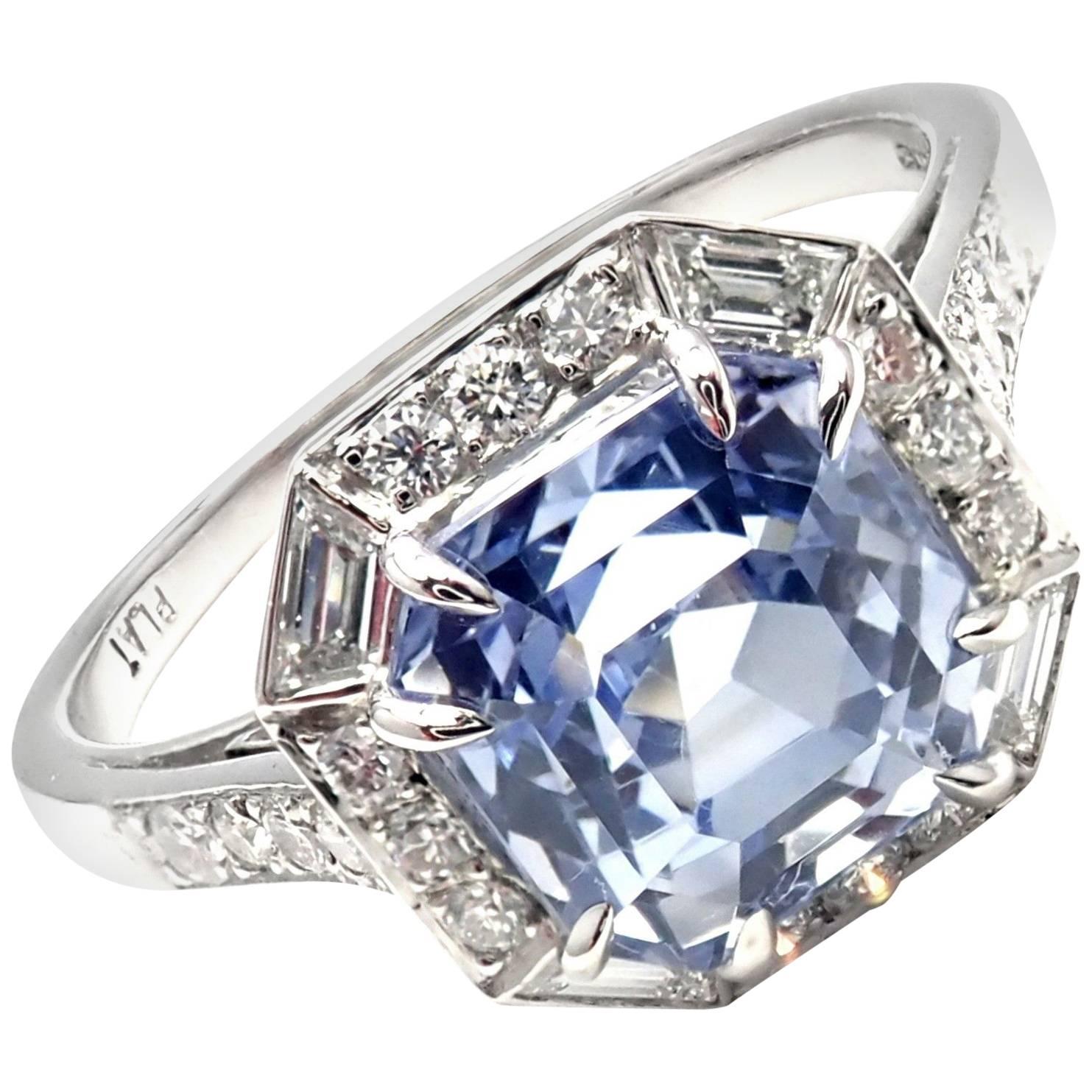 Ivanka Trump Diamond Sapphire Platinum Engagement Ring