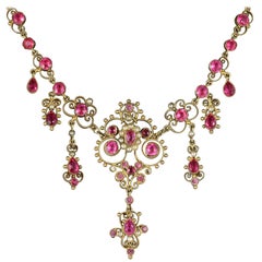 Antique Victorian Pink Paste Pearl Necklace, circa 1890
