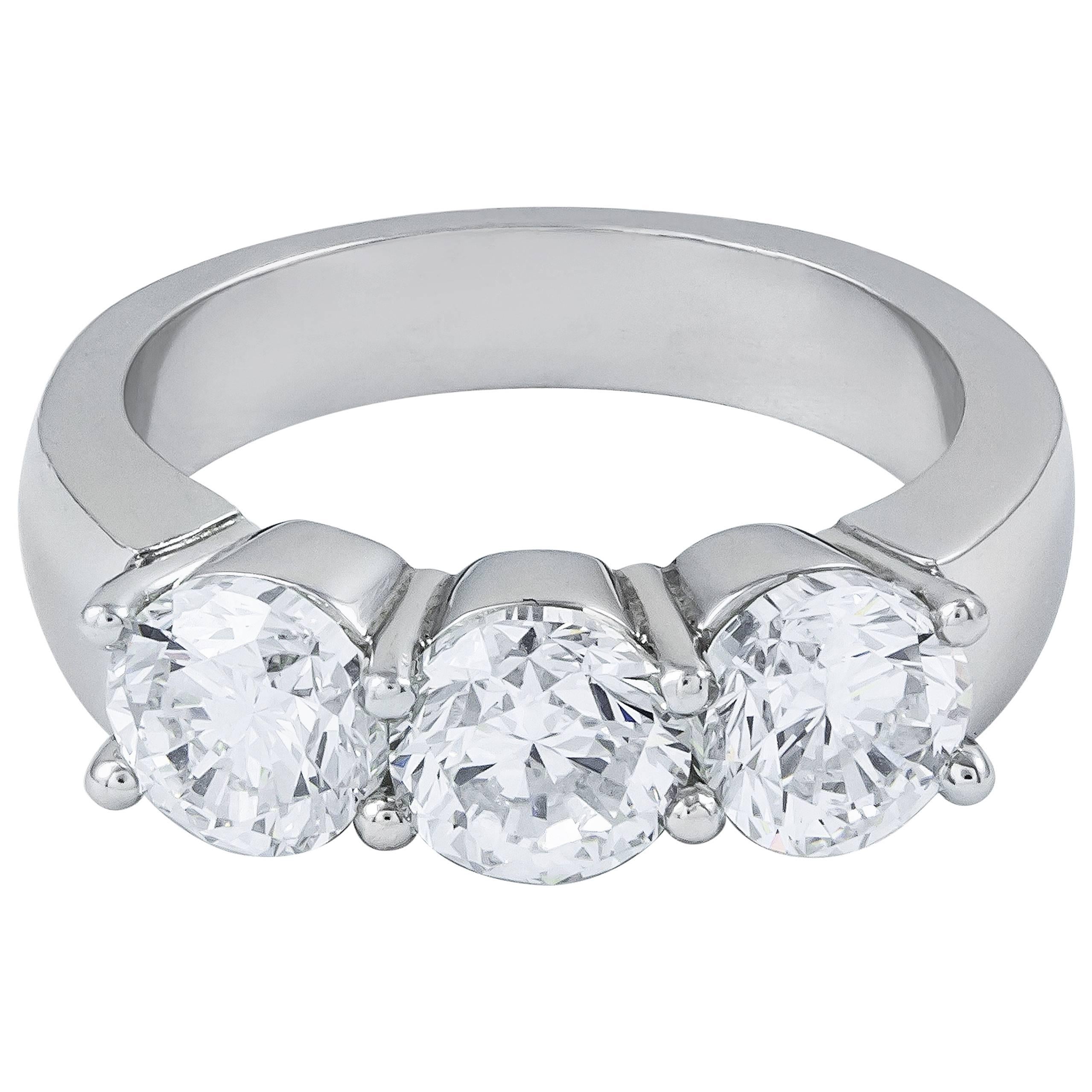 A Pair of Antique Three Stone Diamond Bands For Sale at 1stDibs