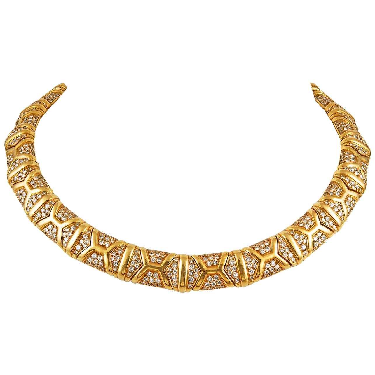 Bulgari Diamond Gold Necklace