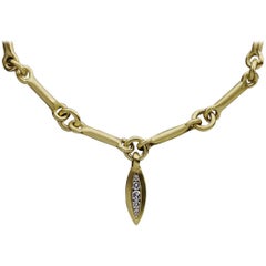 Elizabeth Rand 18 Karat Yellow Gold 0.10 Carat Diamond Necklace