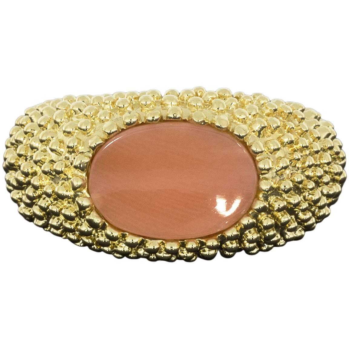 Boucheron Yellow Gold Coral Unique Ladies Ring