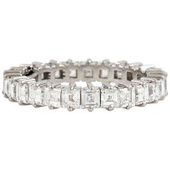 Square Cut Diamond Eternity Wedding Band