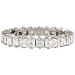 Square Cut Diamond Eternity Wedding Band