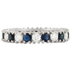 Retro Diamond and Sapphire Band