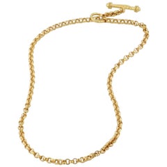 Elizabeth Locke Yellow Gold Toggle Necklace