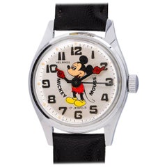 Vintage Helbros base metal Mickey Mouse manual wristwatch, circa 1970s