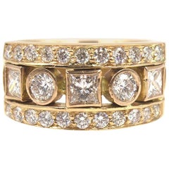 Modern Diamond 18 Karat Rose Gold Band Ring