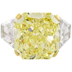Graff Fancy Yellow Diamond Platinum Ring 10.62 Carat VS1 GIA