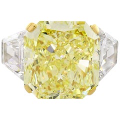 Graff Fancy Yellow Diamond Platinum Ring 10.62 Carat VS1 GIA 