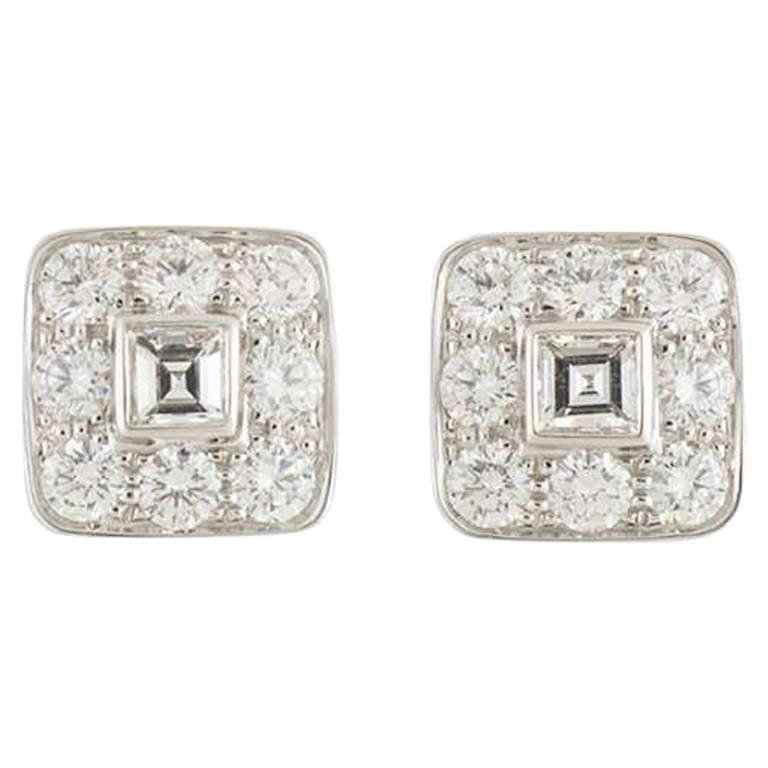 Tiffany & Co. Platinum Diamond Stud Earrings 1.52 carats