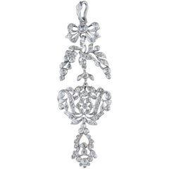 Antique Victorian Large Drop Paste Stone Pendant Silver, circa 1900