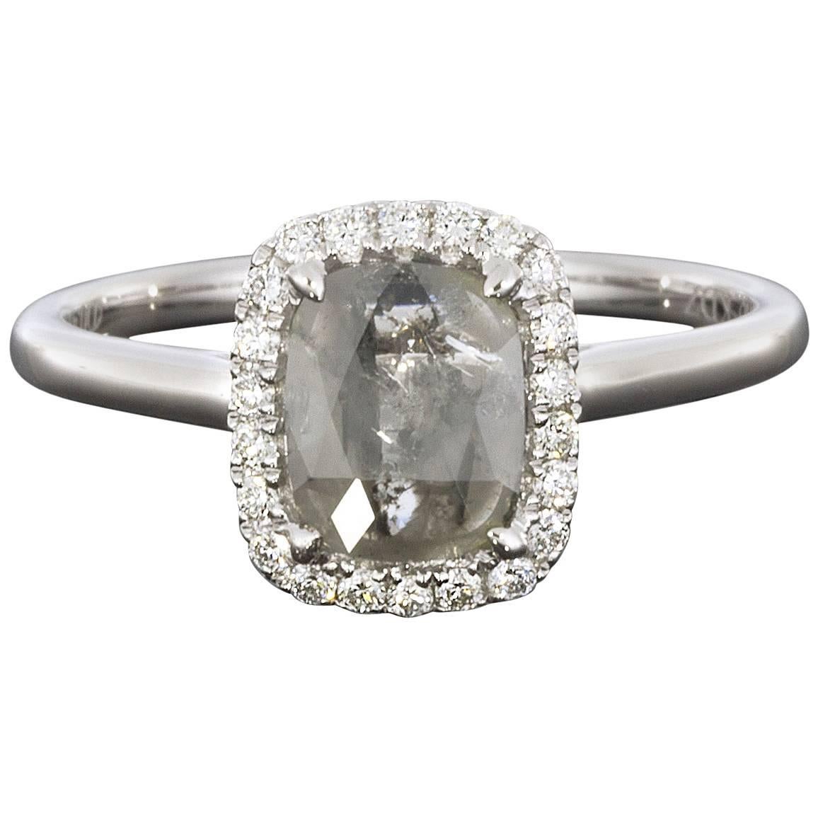.56 Carat Greyish Rough Diamond Engagement Ring