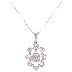 Long Diamond Pendant Necklace
