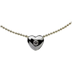 .15 Carat, 14 Karat Gold Diamond Heart Pendant Necklace