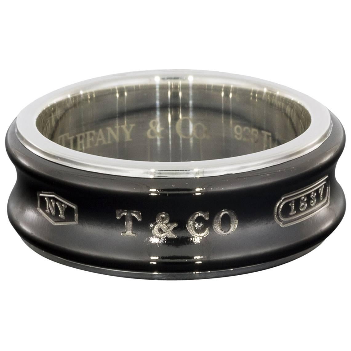 Tiffany & Co. Sterling Silver Men's Engraved Wedding Band